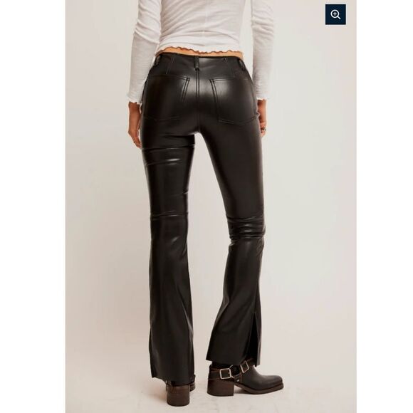 Free People We The Free Level Up Vegan Slit Slim Flare Jeans New w/ Defect - Picture 2 of 16